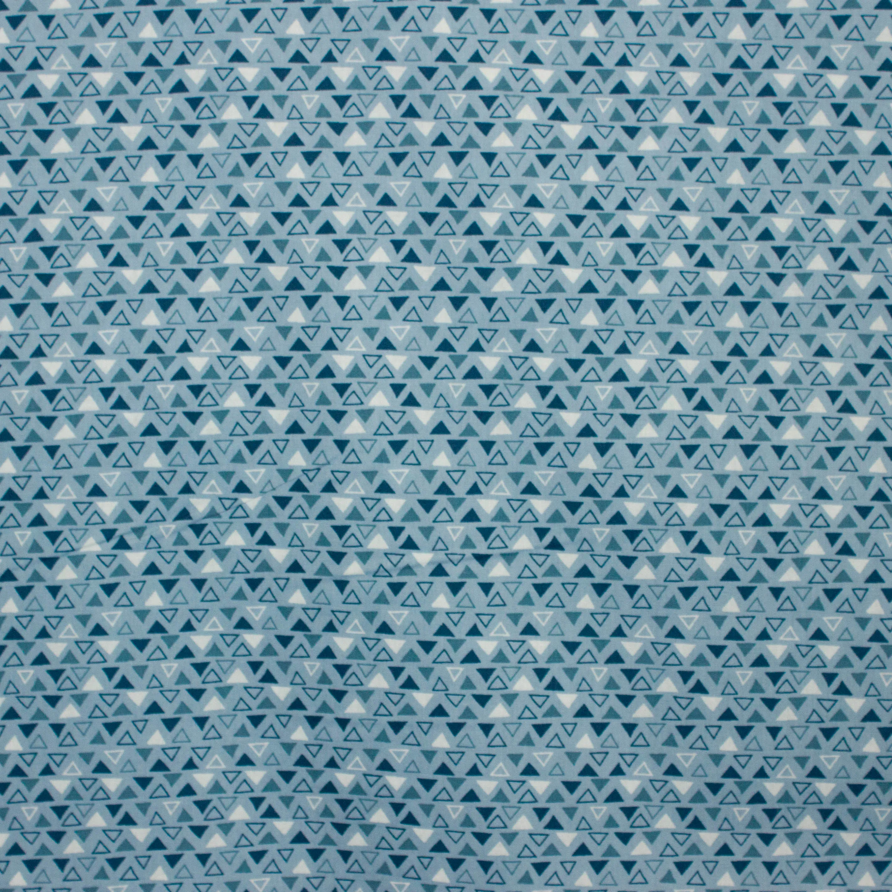 Katoen blauw met driehoeken